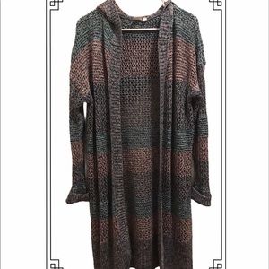 ❗️Sale❗️Gap Open-Front Hooded Open-Weaved Sweater